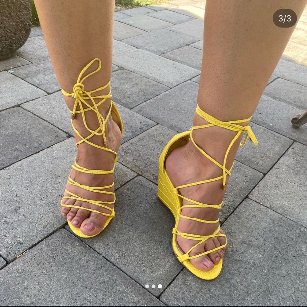 Yellow Wedge Sandals